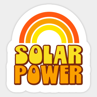 Retro Rainbow Solar Power Sticker